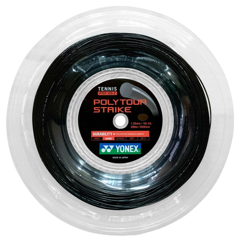 Yonex Polytour Strike 16L/125 Tennis String Reel (200m) - Black