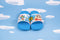 [VICTOR X CRAYON SHINCHAN] 008CS FA Nautical Blue/Bight White Slippers/Sandals