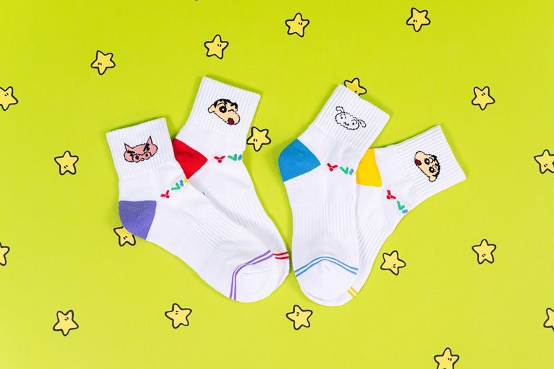 [VICTOR X CRAYON SHINCHAN] SK-410JRCS JD Purple/Red Junior Socks