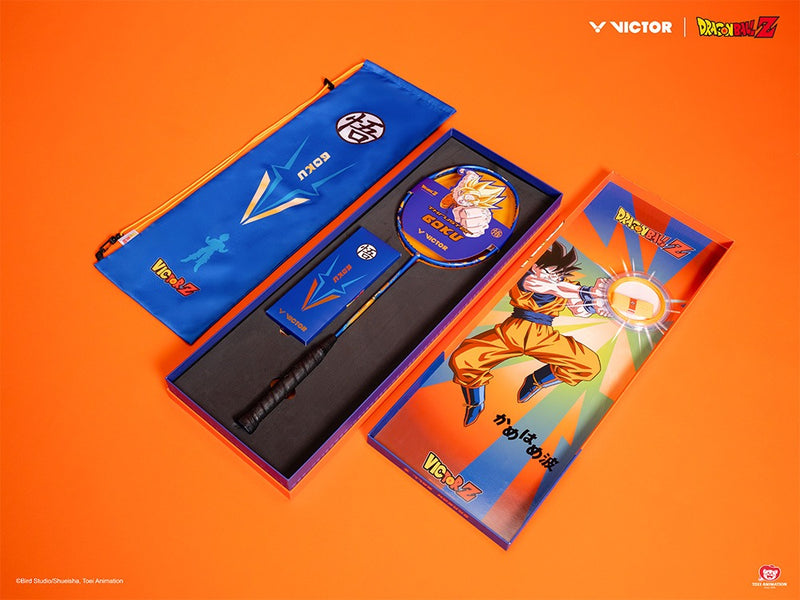 [VICTOR X DRAGON BALL Z] TK-GOKU GB F THRUSTER GOKU Blue Badminton Racket Gift Box