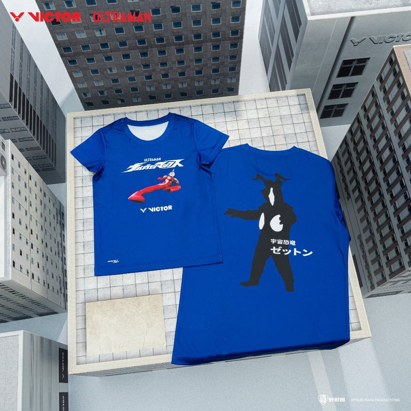 [VICTOR X ULTRAMAN] T-502UTM F Unisex Blue Shirt