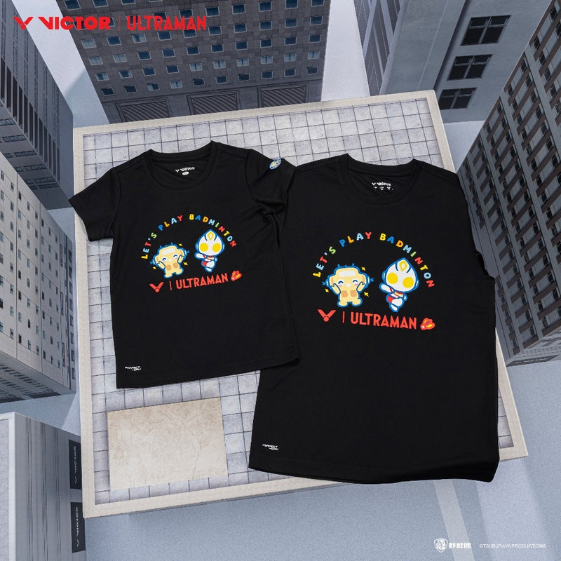 [VICTOR X ULTRAMAN] T-504UTM C Unisex Black Shirt