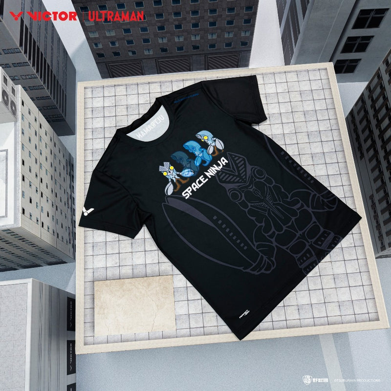 [VICTOR X ULTRAMAN] T-514UTM C Unisex Black Shirt