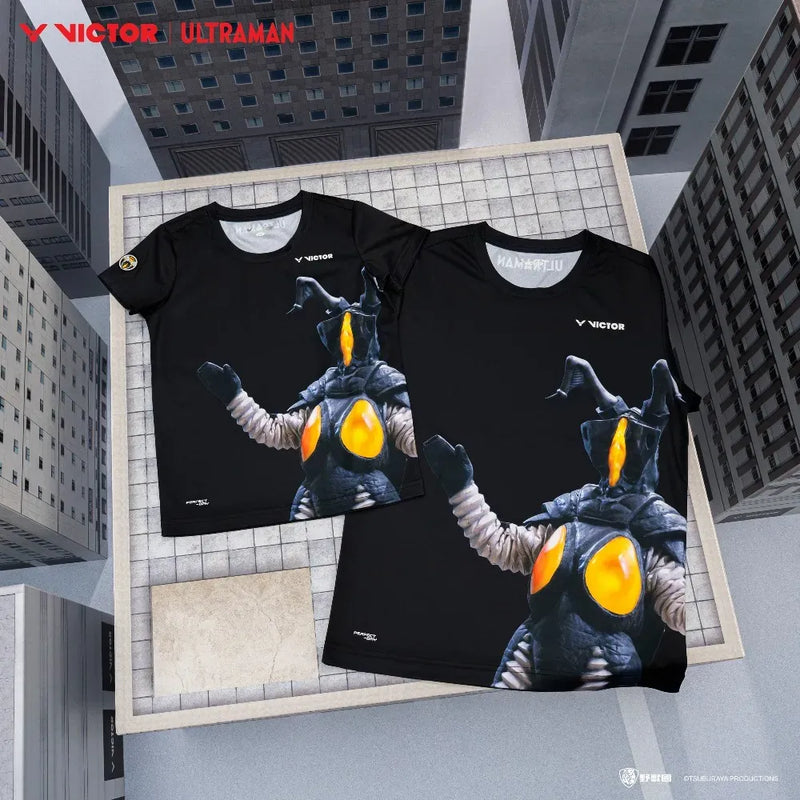 [VICTOR X ULTRAMAN] T-515UTM C Unisex Black Shirt