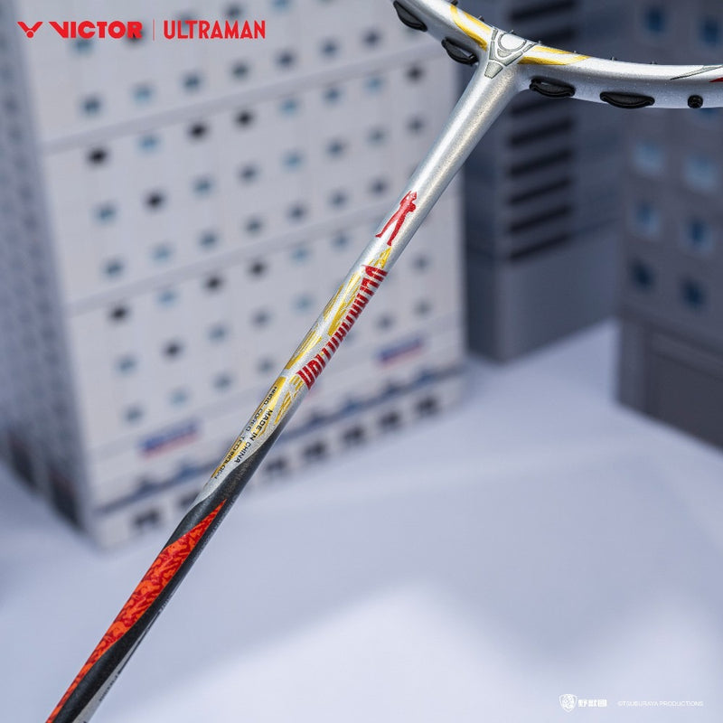 [VICTOR X ULTRAMAN] TK-ULTRAMANTIGA S THRUSTER ULTRAMANTIGA Glossy Silver Badminton Racket