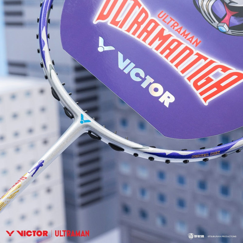 [VICTOR X ULTRAMAN] TK-ULTRAMANTIGA S THRUSTER ULTRAMANTIGA Glossy Silver Badminton Racket