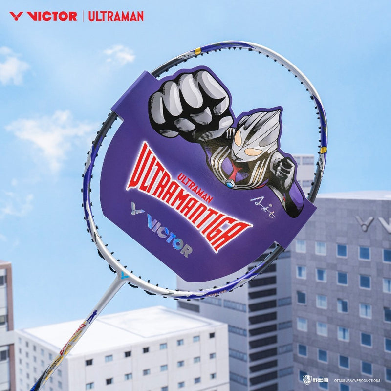 [VICTOR X ULTRAMAN] TK-ULTRAMANTIGA S THRUSTER ULTRAMANTIGA Glossy Silver Badminton Racket