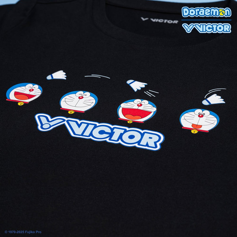 [VICTOR X DORAEMON] T-502DRM C Unisex Black Shirt