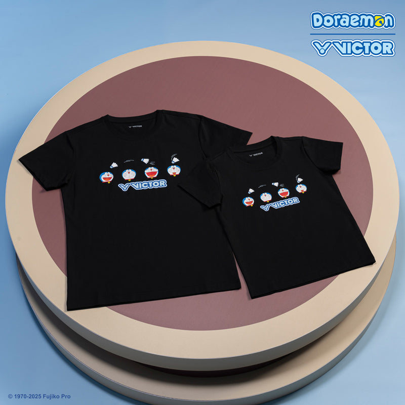[VICTOR X DORAEMON] T-502DRM C Unisex Black Shirt