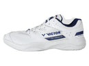 Victor [A301 AB] White/Blue Wide Court Shoes