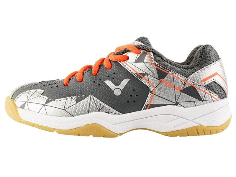 Victor [A362JR CS] Silver Junior Court Shoes