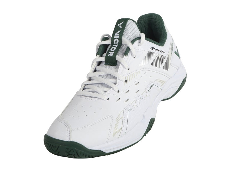 Victor [P8500CLS AG] Bright White/Hunter Green Wide Court Shoes