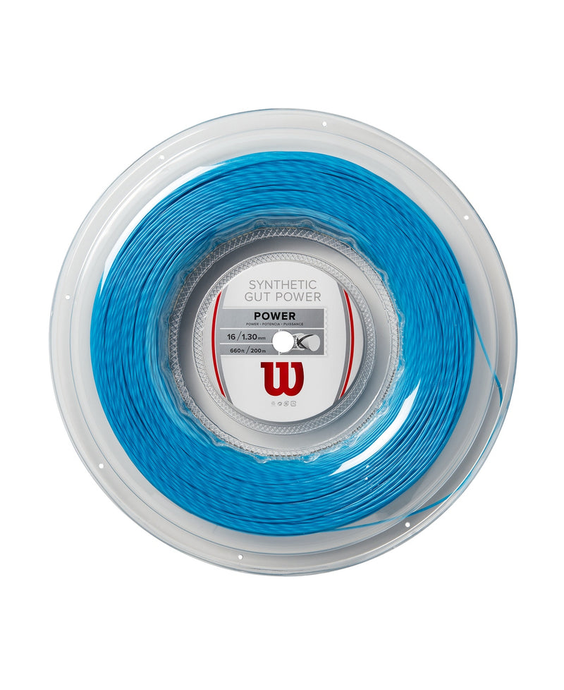 Wilson Synthetic Gut Power 16/1.30 Tennis String Reel (200m) - Blue