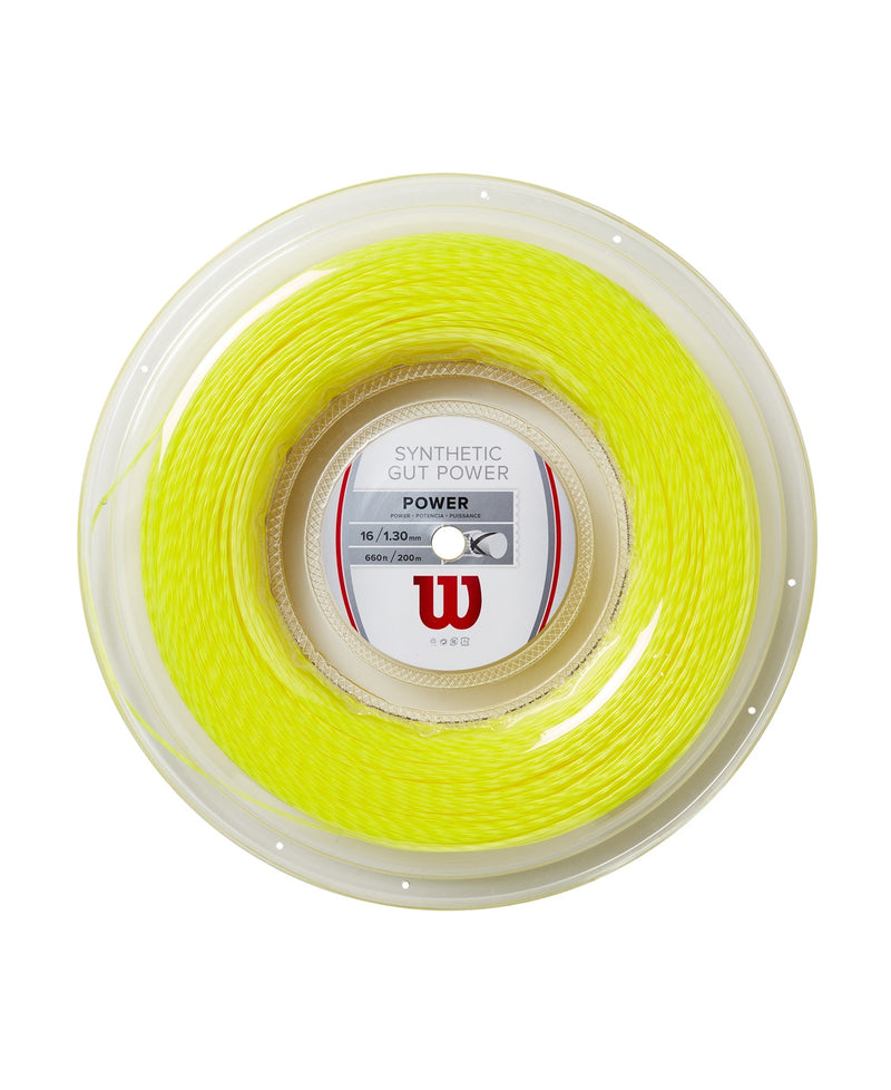 Wilson Synthetic Gut Power 16/130 Tennis String Reel (200m) - Yellow