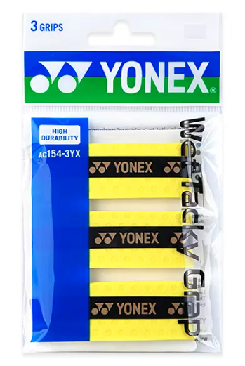 Yonex AC154 Wet Tacky Grap (Pack of 3) - Bright Yellow