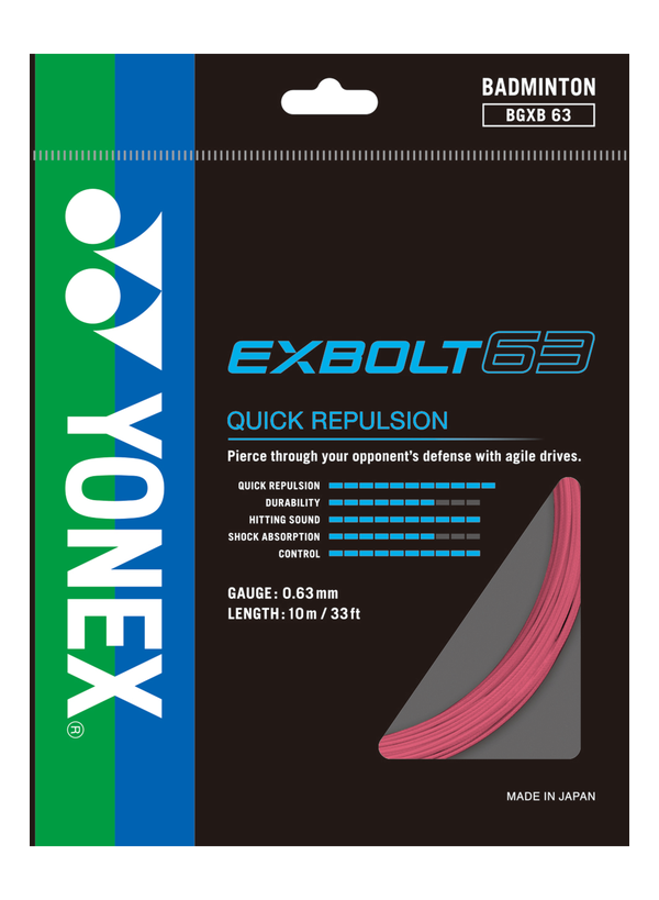 Yonex EXBOLT 63 Badminton String Pack (10m) 
