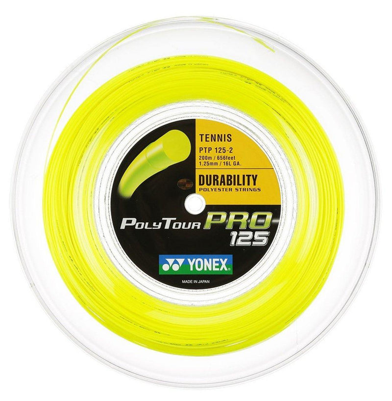 Yonex Polytour Pro 16L/125 Tennis String Reel (200m) - Yellow – T1 SPORTS