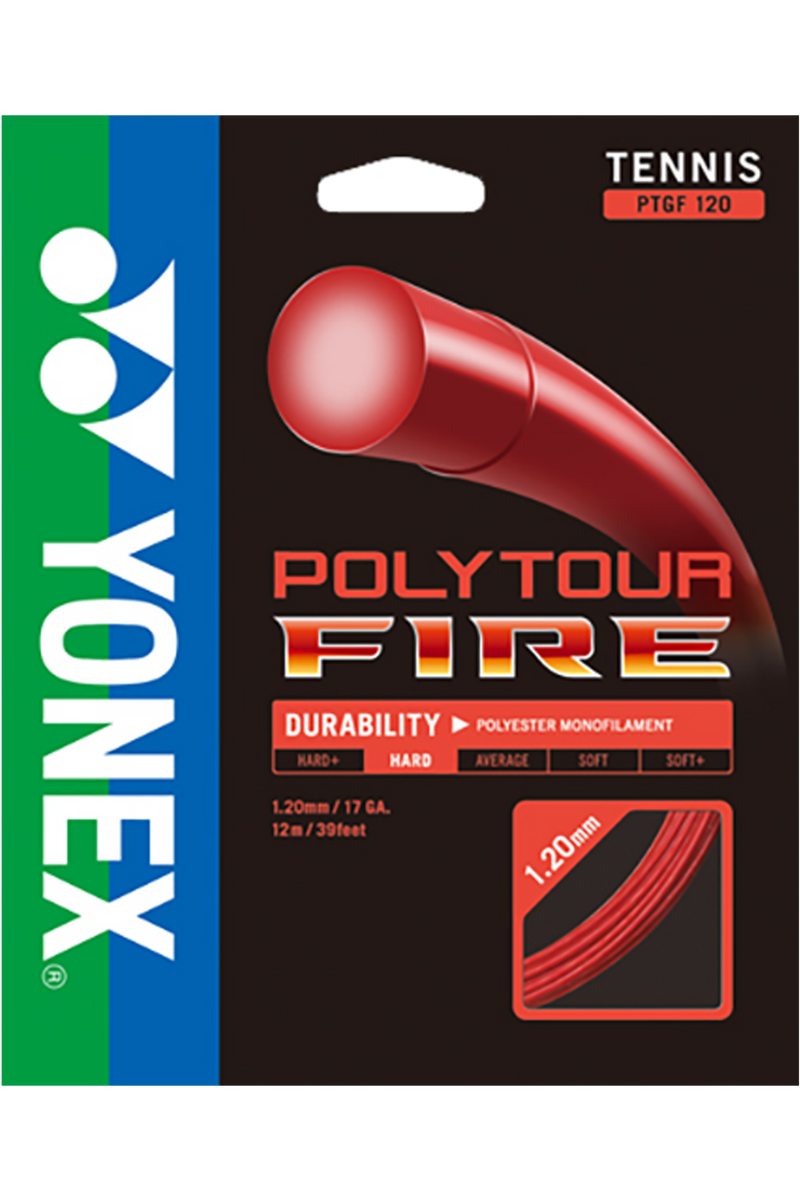 Yonex Polytour Fire 17/120 Tennis String Pack (12m) - Red