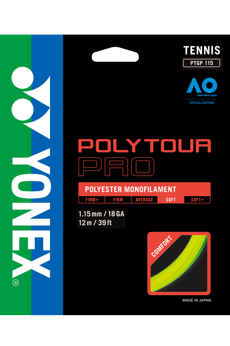 Yonex Polytour Pro 18/115 Tennis String Pack (12m) - Yellow