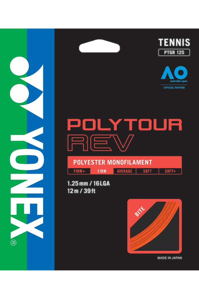 Yonex Polytour REV 16L/125 Tennis String Pack (12m) - Bright Orange