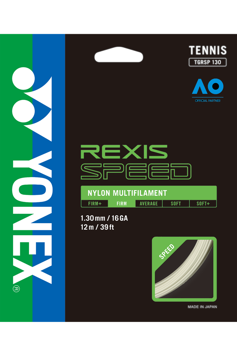 Yonex Rexis Speed 16/130 Tennis String Pack (12m) - White