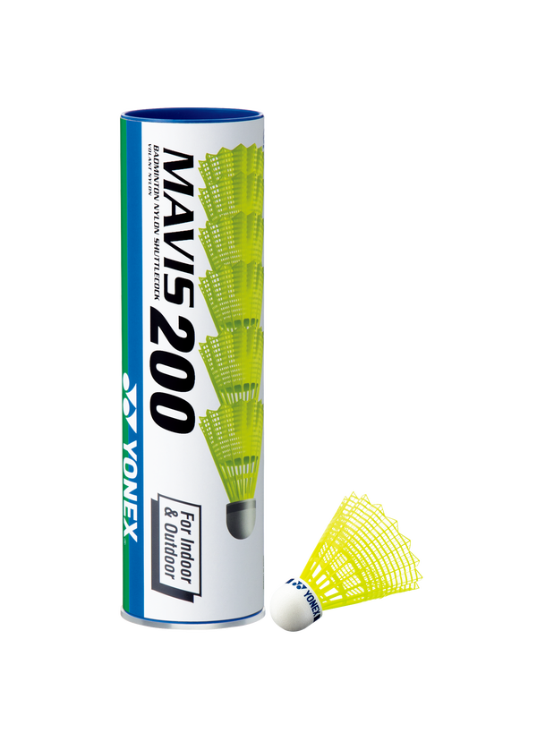 Yonex Mavis 200 Plastic Nylon Shuttles [Yellow - 6pcs]