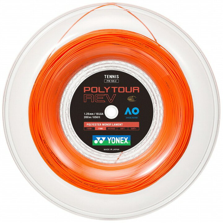 Yonex Polytour REV 16L/125 Tennis String Reel (200m) - Orange